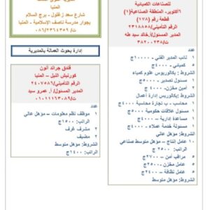 اعلان وظائف وزارة القوي العاملة