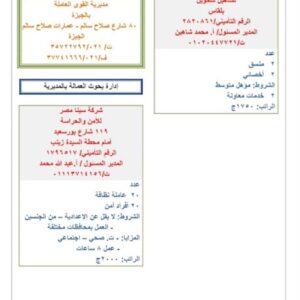 اعلان وظائف وزارة القوي العاملة