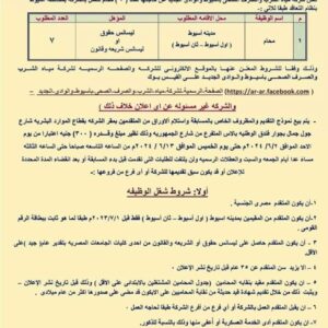 وظائف الشركة القابضة لمياه الشرب والصرف الصحى 