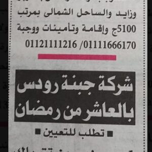 وظائف جريدة الأهرام للمؤهلات العليا والدبلومات وعمال وحرفيين وسائقين وفنيين وسكرتارية ومندوبين 