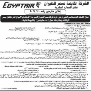 وظائف حكومية رابط تقديم مسابقة الشركة القابضة لمصر للطيران للمؤهلات العليا والدبلومات