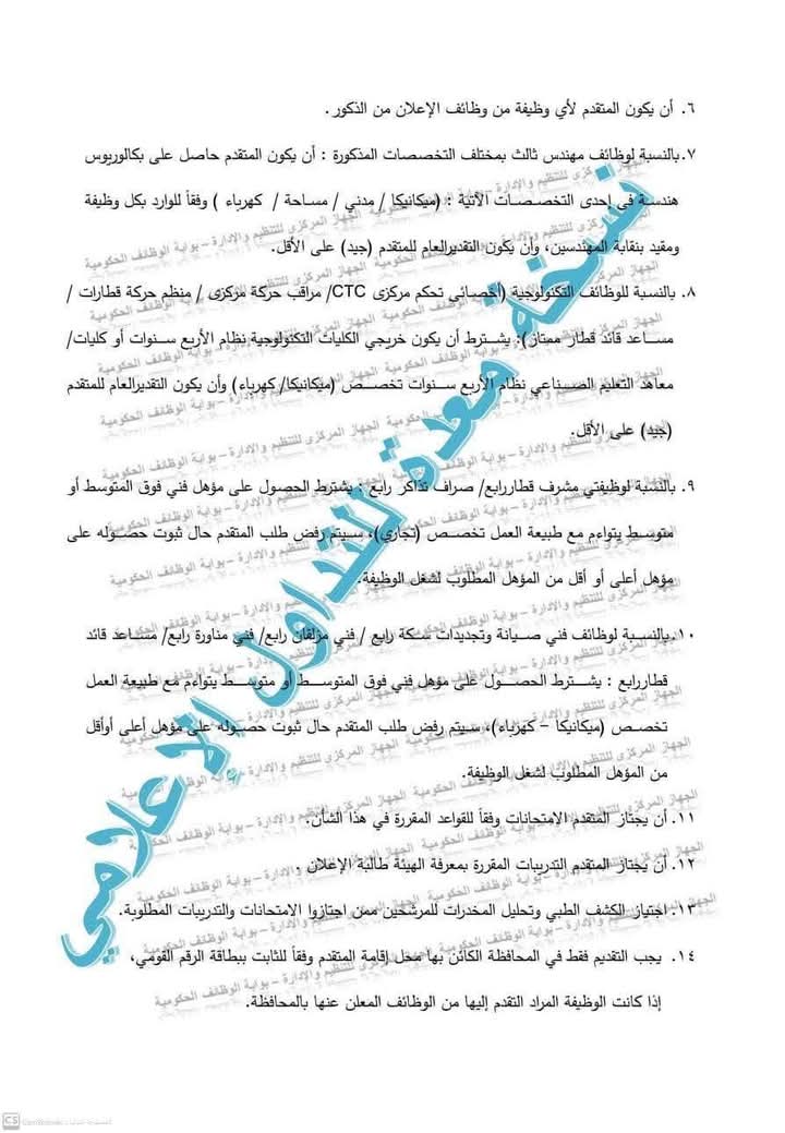 وظائف حكومية: مسابقة الهيئة القومية لسكك حديد مصر