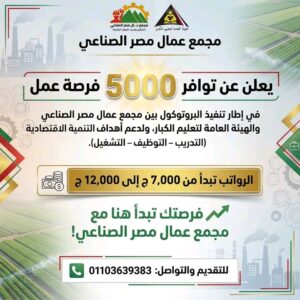 5000 فرصة عمل للمؤهلات العليا والدبلومات والإعدادية لمختلف التخصصات والمحافظات للذكور والإناث 2025 