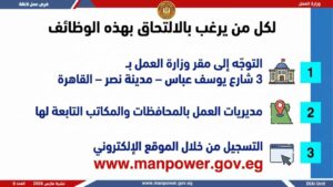 وظائف وزارة العمل  أعلنت 2289 فرصة عمل للمؤهلات العليا والدبلومات ومن غير مؤهل 2026 