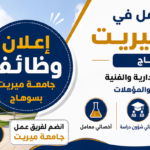 وظائف جامعة ميريت 2026 – إعلان رسمي لجميع التخصصات الإدارية والفنية (طريقة التقديم والشروط كاملة)