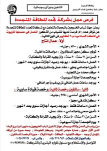 وظائف جهاز رعاية وتشغيل شباب الخريجين 2026 وظائف شركة طاقة المتجددة للمؤهلات العليا والدبلومات 