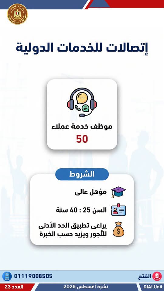 وظائف خالية بشركة إتصالات للخدمات الدولية 2026 وظائف خدمة عملاء 