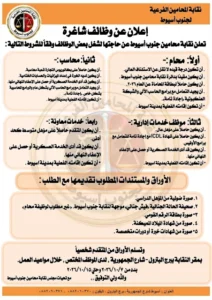 وظائف نقابة المحامين 2026.. شروط التقديم والمستندات المطلوبة