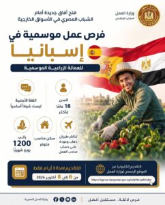 فرص عمل موسمية في إسبانيا بالقطاع الزراعي براتب 1200 يورو شهريًا.. التقديم لمدة 3 أيام